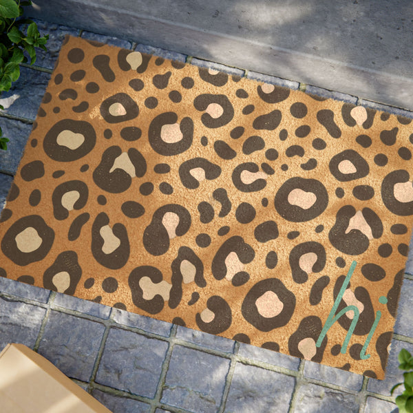 Leopard Print Doormat | Animal Print Coir Welcome Mat
