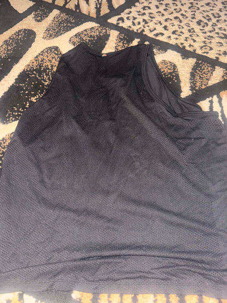 NWOT Victoria Secret Black Active Perforated Tank-LARGE