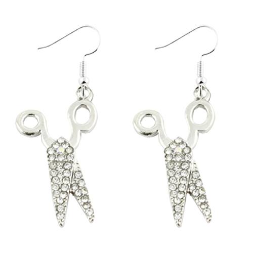 Rhinestone Scissor Earrings