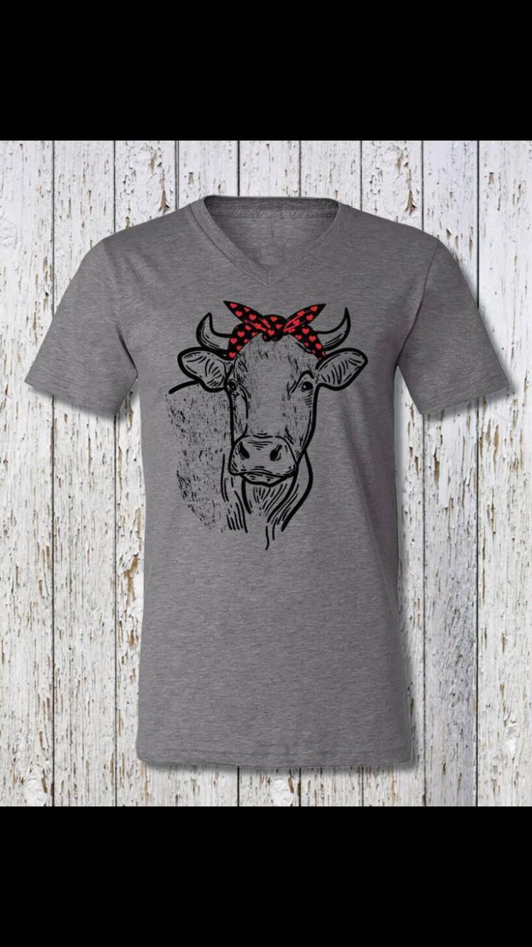 Heart Bandana Cow Tee