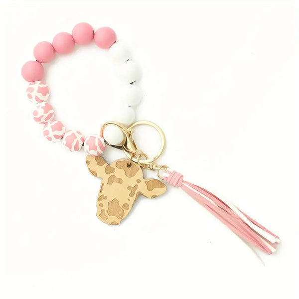 Cow Tassel Wristlet Keychain*Multiple Colors*