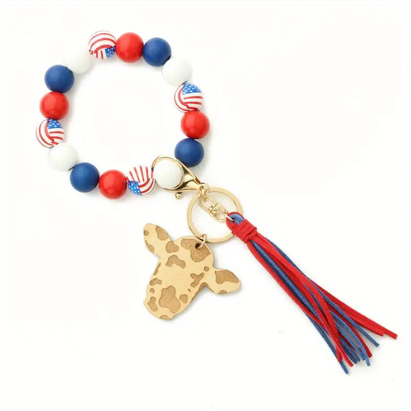 Cow Tassel Wristlet Keychain*Multiple Colors*