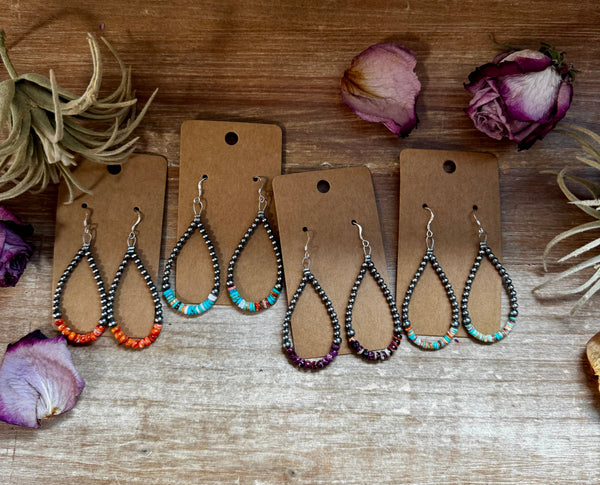 Orange Spiny Oyster Earrings – Sterling Silver Pearls