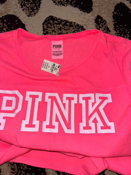 NWT Hot Pink VS Tee-LARGE