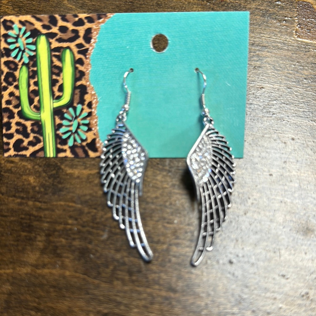 Rhinestone Wing Earrings