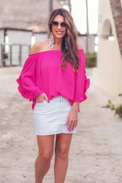 Mint Aurora Off Shoulder Top
