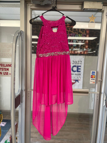 Rhinestone/Sequin Pink Romper Maxi