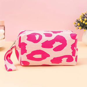Pink Leopard Makeup Bag