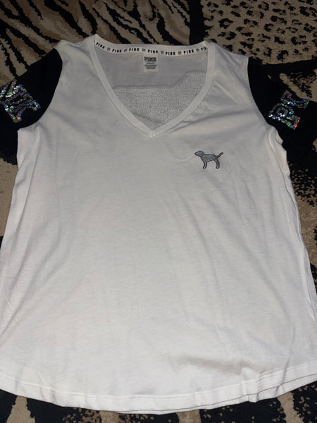 NWOT Sequin VS Dog Tee-LARGE