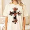 Distressed Cow Cross Tee
