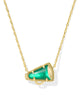 Cheer Gold Short Pendant Necklace- Emerald Illusion