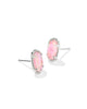 Grayson Silver Stone Stud Earrings Pink Iridescent  MOP