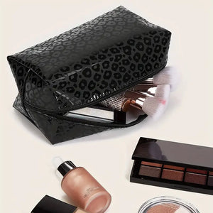 Black Leopard Makeup Bag