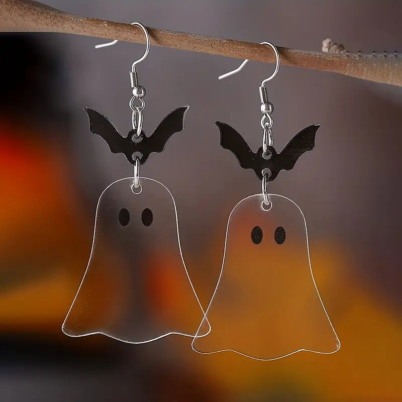 Acrylic Ghost/Bat Earrings