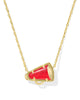 Cheer Gold Short Pendant Necklace-Red Illusion