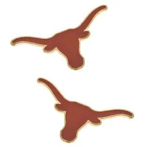 Longhorns Enamel Stud Earrings in Burnt Orange