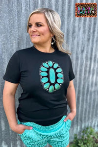 Streets Of Turquoise Sequin Tee