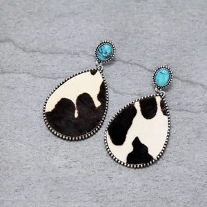 Turquoise Cow Earrings