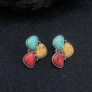Multi Color Turquoise Stone Earrings