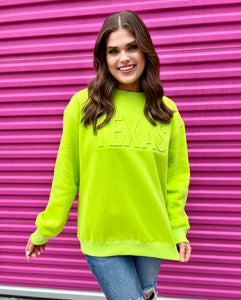 Green TEXAS Embossed Sweatshirt