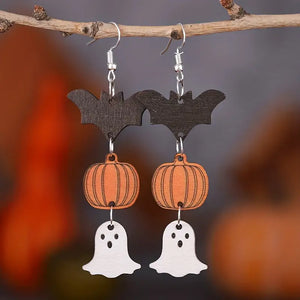 Halloween Trio Wood Earrings