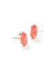 Grayson Gold Stone Stud Earrings Papaya Iridescent MOP