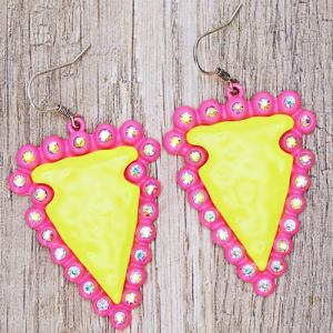 Yellow/Pink Arrowhead Earrings