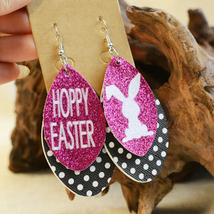 Hoppy Easter Double Layer Glitter Earrings