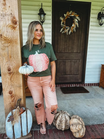 Blush Pumpkin Green Tee