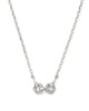 Beau Vintage Silver Pave Short Pendant Necklace in White