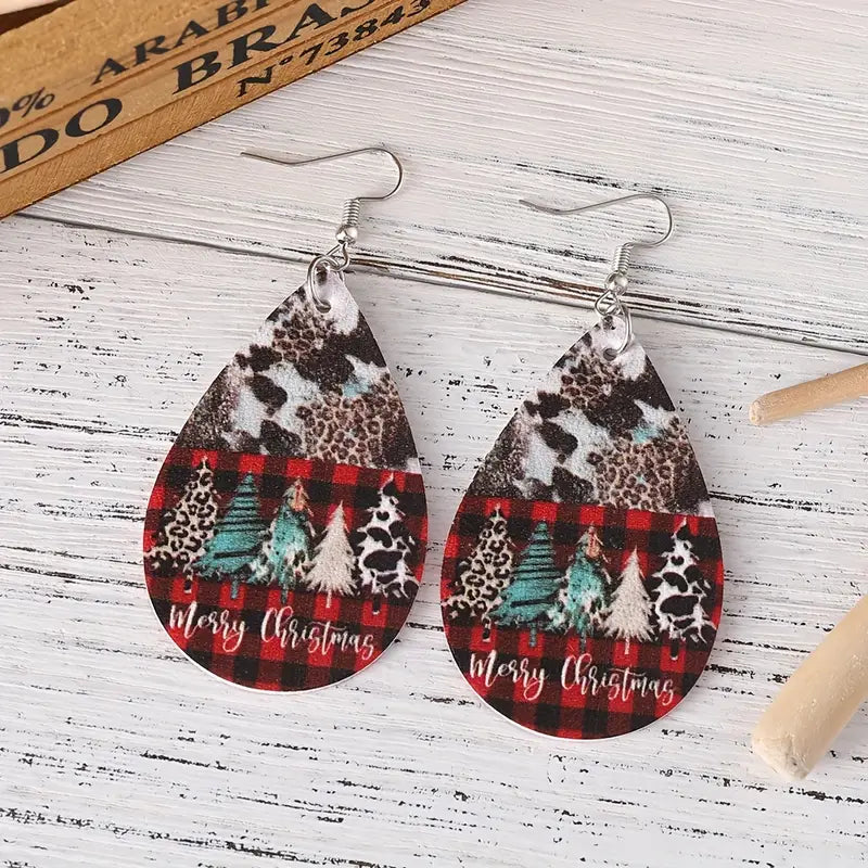 Cow Christmas Earrings