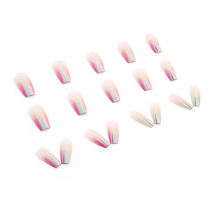 Pink Mirror Fake Nails