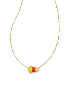 Candy Corn Gold Short Pendant Necklace in Candy Corn