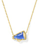 Cheer Gold Short Pendant Necklace-Cobalt Illusion