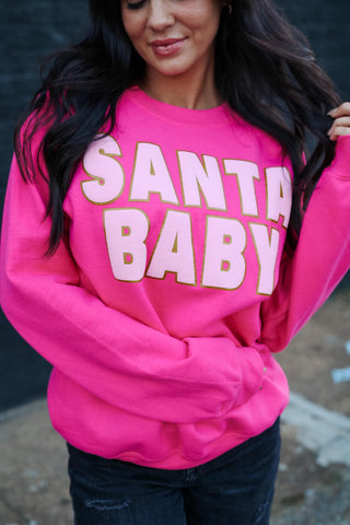 Pink Santa Baby Puff Sweatshirt