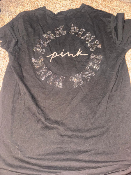 GUC Black Rhinestone Pink VS tee-MEDIUM