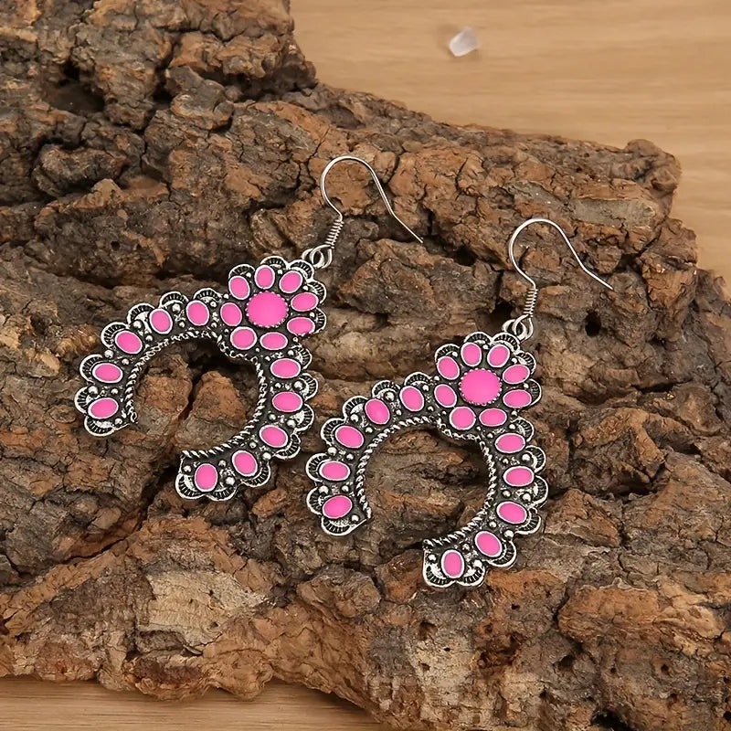 Pink Squash Blossom Earrings