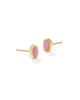 Mini Ellie Gold Stud Earrings Carnation Lab Grown Opal