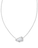 Cheer Silver Short Pendant Necklace in White Mother-of-