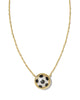 Soccer Gold Short Pendant Necklace in Ivory Mother-of-