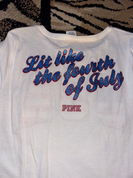 NWOT USA Sequin Tee-LARGE