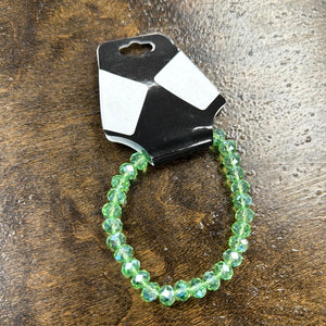 Clear Green Bead Bracelet