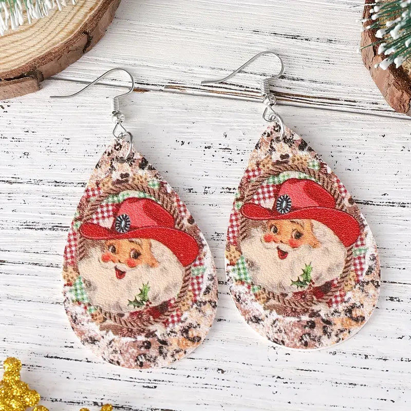 Cowboy Santa Earrings