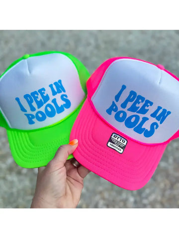 Neon I Pee In Pools Foam Trucker Hat