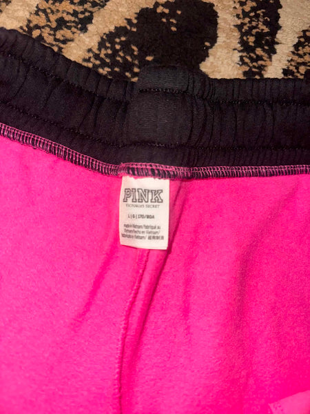 NWOT Black/Pink Victoria Secret Pink Pants-LARGE