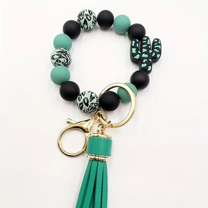 Teal/Black Silicone Key Ring