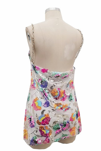 EMBROIDERED FLORAL MINI DRESS