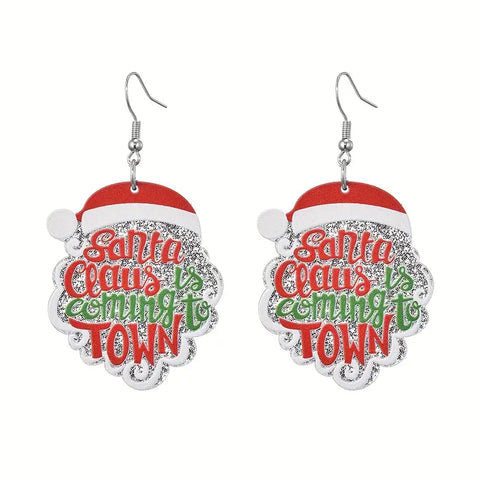 Santa Acrylic Earrings