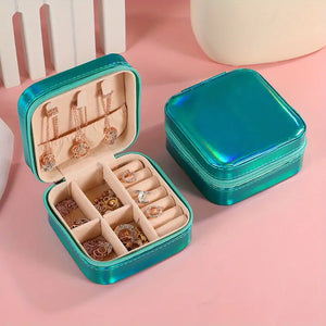 Blue Iridescent Travel Jewelry Box