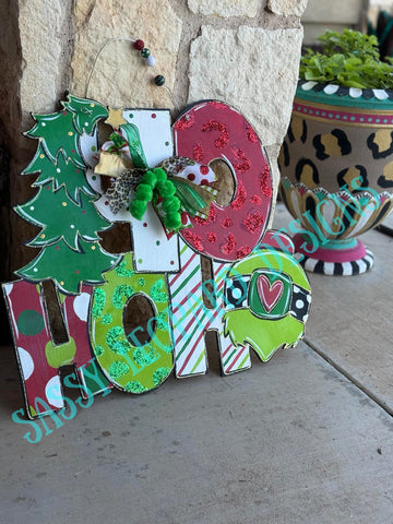 Glitter HO HO HO Door Hanger